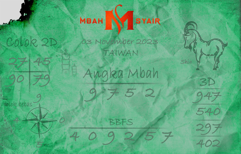Syair Taiwan 3 November 2023